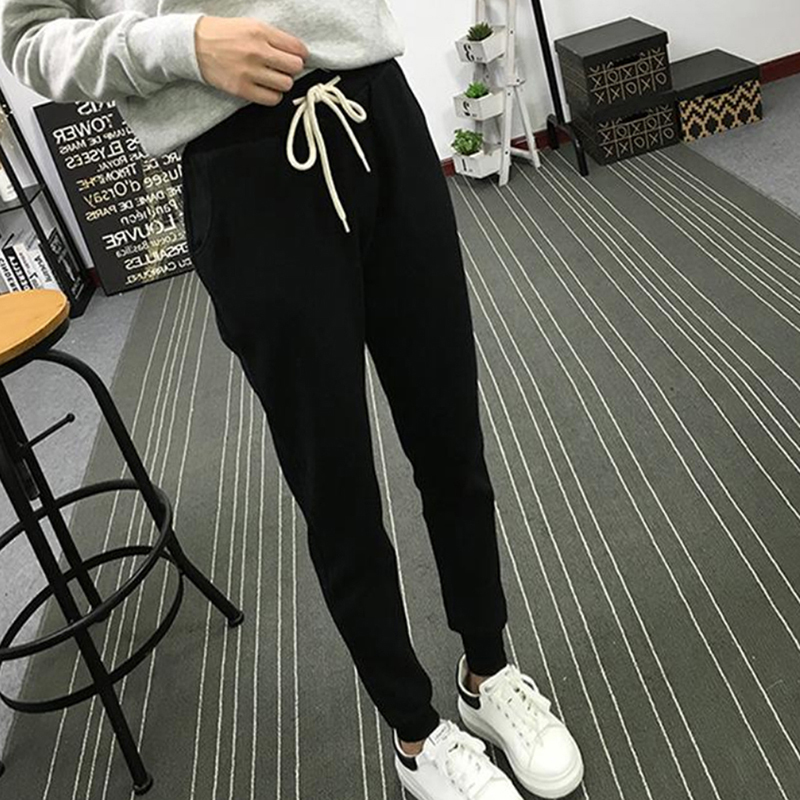 New Women Soft Cotton Joggers with Solid Girls Sweatpants Pull-on Pants Sport Pants Elastic Drawstring Waist CX200807