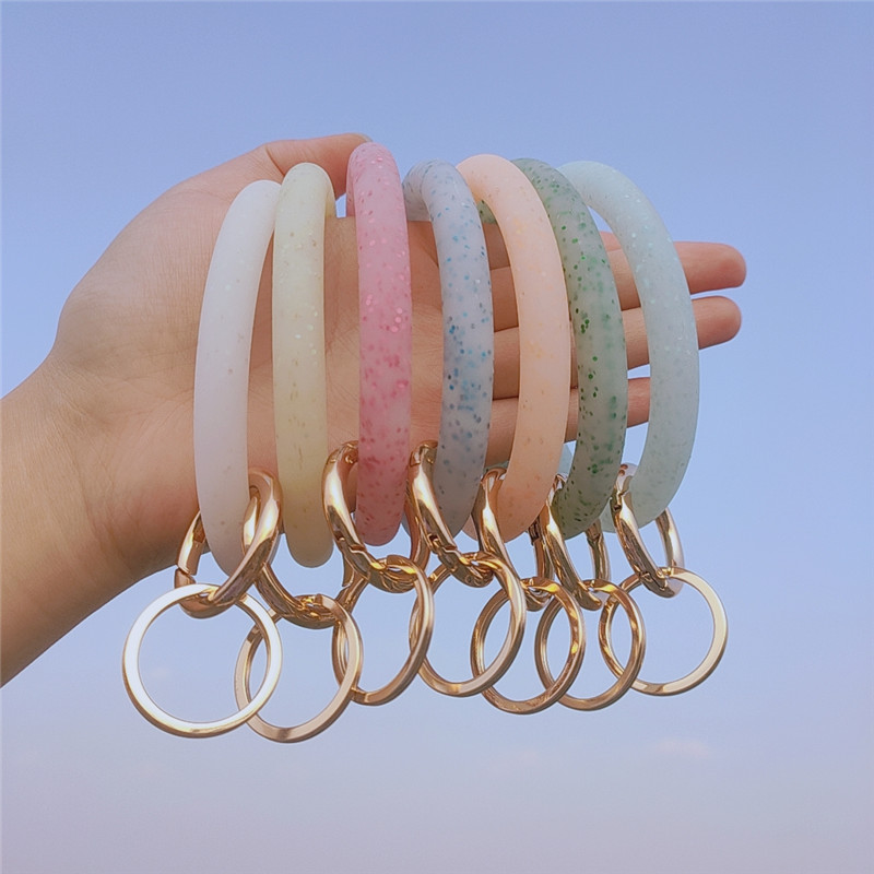 Fashion Big O Sequin Silicone Bracelet Keychain for Women Girls Circle Wristlet Car Keychain Ring Wrist Strap Unisex Jewelry
Fashion Big O Sequin Silicone Bracelet Keychain for Women Girls Circle Wristlet Car Keychain Ring Wrist Strap Unisex Jewelry
