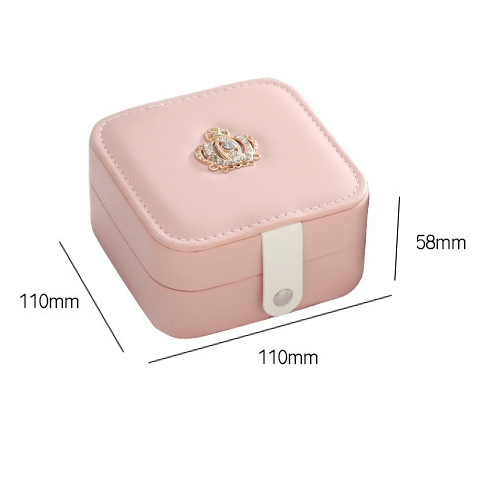 Korean Style Jewelry Organizer Display Travel Jewelry Case Portable Jewelry Box Magnetic Buckle PU Earrings Ring Storage Box T200808