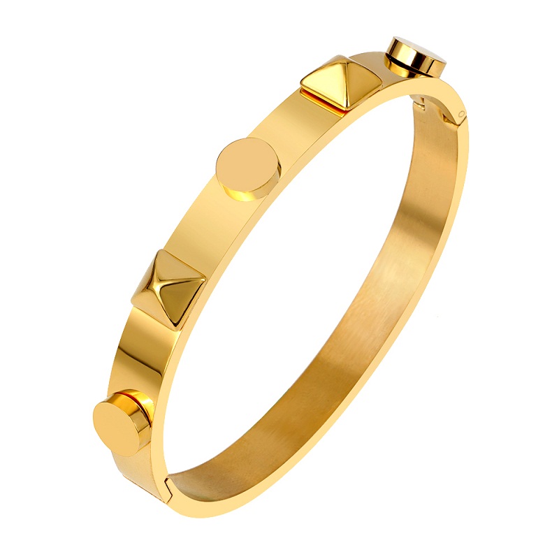New Fashion Wedding Pyramid Wafer Bangles For Women Stainless Steel Gold Bangle Bracelet of Luxury Women Jewelry Gift, Black
New Fashion Wedding Pyramid Wafer Bangles For Women Stainless Steel Gold Bangle Bracelet of Luxury Women Jewelry Gift, Black