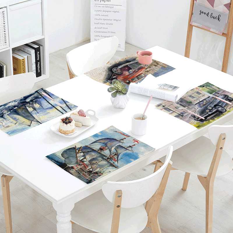 Oil Painting Landscape Napkin Sailing Car Architectural Pattern Western Restaurant Fashion Place Mat Family 42*32cm Tablecloth
Oil Painting Landscape Napkin Sailing Car Architectural Pattern Western Restaurant Fashion Place Mat Family 42*32cm Tablecloth