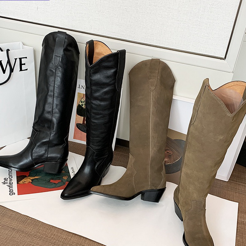Retro Westesrn Cowboy Boots Slip on Knee High Boot Cow Leather Pointed Toe Knight Boots Shoes Women
Retro Westesrn Cowboy Boots Slip on Knee High Boot Cow Leather Pointed Toe Knight Boots Shoes Women