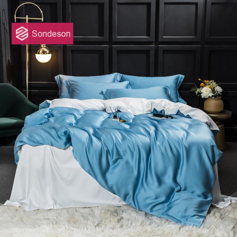 Sondeson Beauty 100% Silk Blue Bedding Set 25 Momme Silk Duvet Cover Set Flat Sheet Bed Linen Pillowcase For Home Bed 4pcs, 002
Sondeson Beauty 100% Silk Blue Bedding Set 25 Momme Silk Duvet Cover Set Flat Sheet Bed Linen Pillowcase For Home Bed 4pcs, 002