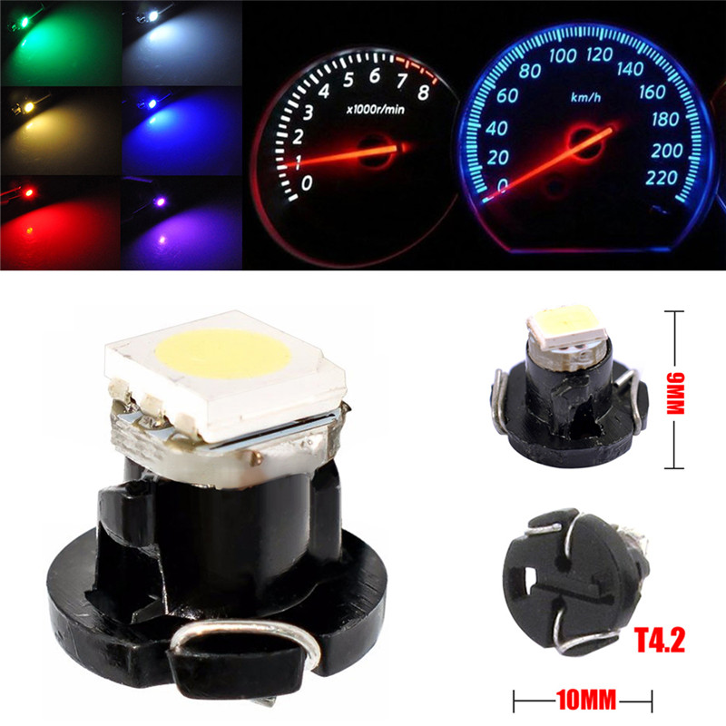 New 10Pcs T3 T4.2 1210 3528 T4.7 1 SMD LED DC12V Car Instrument Light Auto Dashboard Dash Lamp Cluster Bulbs 6 Color#294302, As pic
New 10Pcs T3 T4.2 1210 3528 T4.7 1 SMD LED DC12V Car Instrument Light Auto Dashboard Dash Lamp Cluster Bulbs 6 Color#294302, As pic