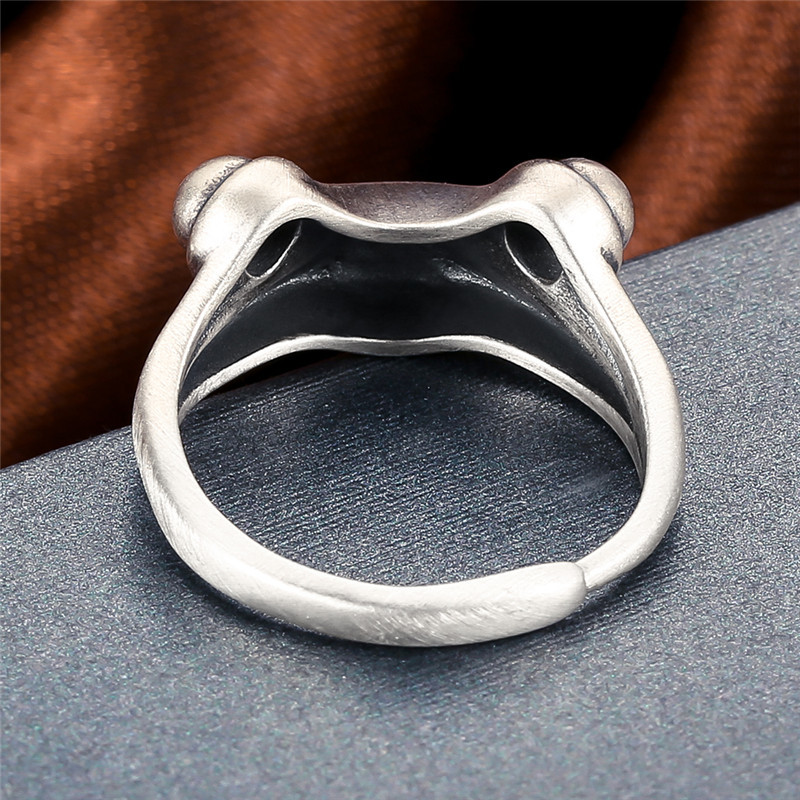 V.YA 925 Sterling Silver Frog Open Rings for Women Men Vintage Punk Animal Figure Ring Thai Silver Fashion Party Jewelry LJ200831