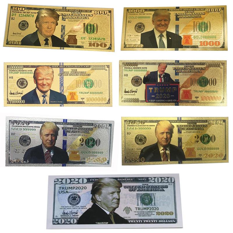 Donald Trump Dollar US President Banknote Gold Foil Bills Commemorative Coin Crafts America General Election Supplies 7 Styles
Donald Trump Dollar US President Banknote Gold Foil Bills Commemorative Coin Crafts America General Election Supplies 7 Styles
