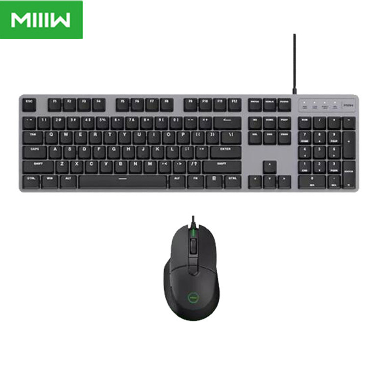 

MIIIW 600K Mechanical Keyboard Gaming Mouse & Keyboard Backlights 104 Keys Kailh Red Switch USB Wired Mouse Set