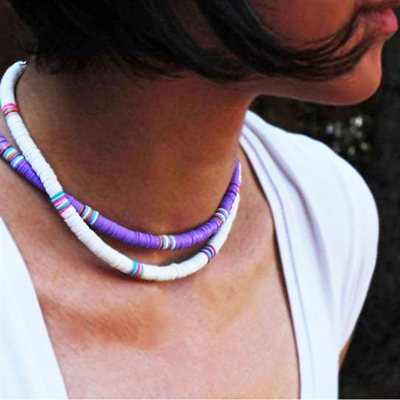 Handmade Bead Necklace Bohemia Fashion Polymer Clay Necklace Colorful Bead Choker Summer Beach Choker Jewelry Gift
Handmade Bead Necklace Bohemia Fashion Polymer Clay Necklace Colorful Bead Choker Summer Beach Choker Jewelry Gift