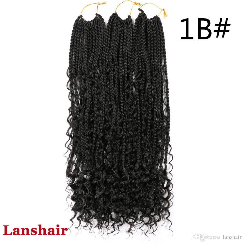 22 inch River Crochet Box Braids With Curls Boho Braids 12 Strands Synthetic Goddess Box Braids 70g/pc Crochet Hair Extensions Curly Ends, 1b/bug
22 inch River Crochet Box Braids With Curls Boho Braids 12 Strands Synthetic Goddess Box Braids 70g/pc Crochet Hair Extensions Curly Ends, 1b/bug