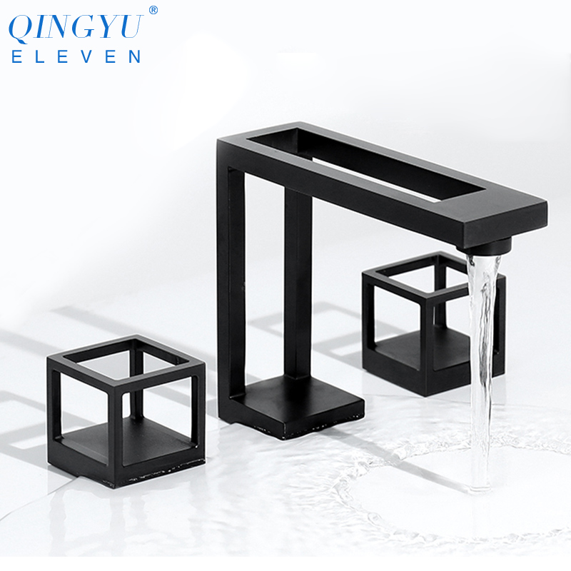 QINGYU ELEVEN Nordic bathroom Basin faucet black solid brass Hot and cold water Dual Holder Three-hole Basin Faucet
QINGYU ELEVEN Nordic bathroom Basin faucet black solid brass Hot and cold water Dual Holder Three-hole Basin Faucet