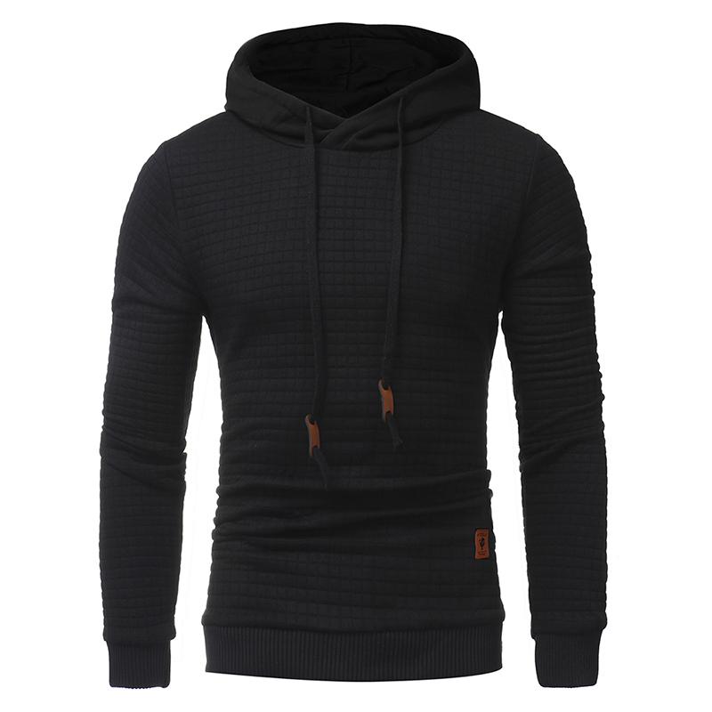 Men's Hoodies & Sweatshirts Pullover Sweatshirt Long Sleeve Casual Comfortable Plaid Style Solid O-Neck Hooded Tops