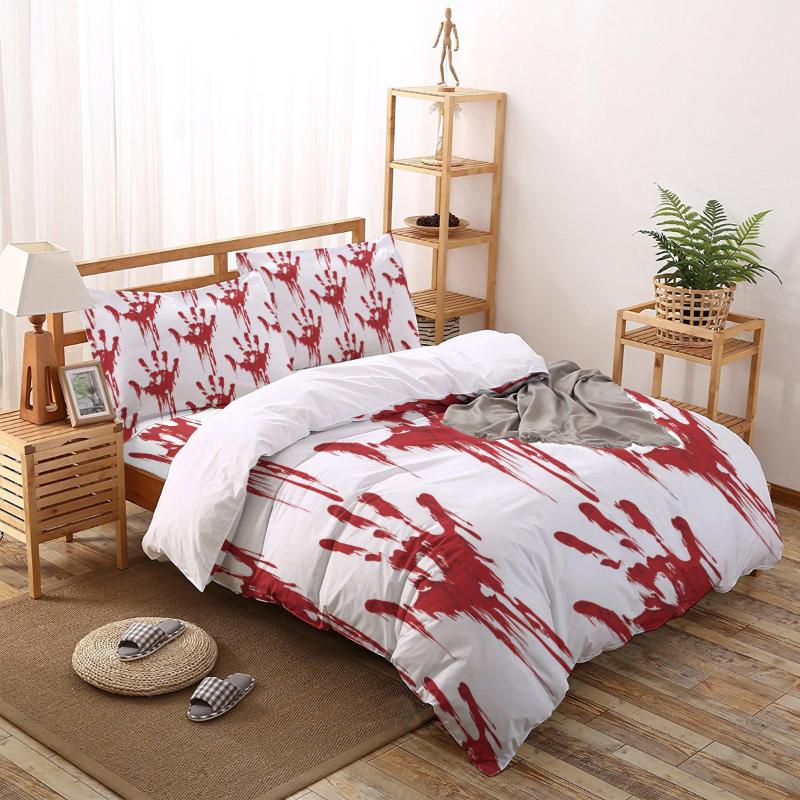 Handprint Red Bloody Printed Duvet Cover Set 4 Piece Bedding Set Home Textile Customizable, As pic
Handprint Red Bloody Printed Duvet Cover Set 4 Piece Bedding Set Home Textile Customizable, As pic