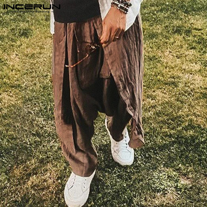 INCERUN Vintage Men Drop Crotch Pants Cotton Solid Elastic Waist Retro Streetwear 2020 Irregular Trousers Men Casual Harem Pants, Coffee
INCERUN Vintage Men Drop Crotch Pants Cotton Solid Elastic Waist Retro Streetwear 2020 Irregular Trousers Men Casual Harem Pants, Coffee