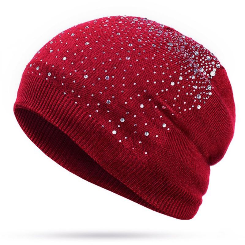 Women Winter Wool Hat Knitted Thicken Soft Beanies Warm Rhinestone Skullies Hats, Black
Women Winter Wool Hat Knitted Thicken Soft Beanies Warm Rhinestone Skullies Hats, Black