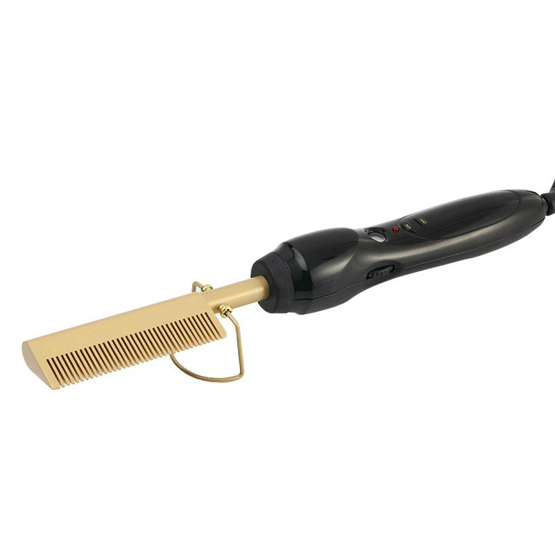 Multifunctional Electric Straight Hair Comb Trimmer Gold Fast Smoothing Hair Straightener Brush Comb Ceramic Heating Temperature Dry Wet
Multifunctional Electric Straight Hair Comb Trimmer Gold Fast Smoothing Hair Straightener Brush Comb Ceramic Heating Temperature Dry Wet