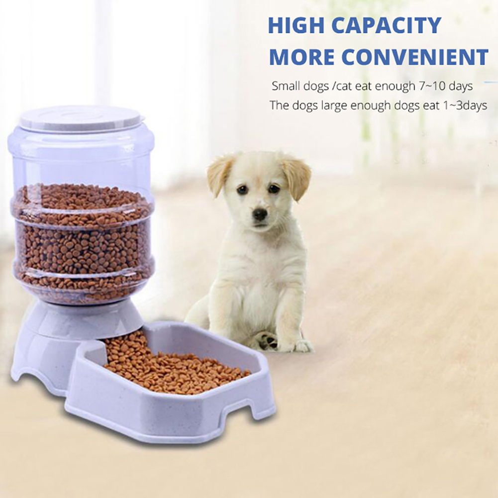 1Pc 3.8L Automatic Pet Feeder Dog Cat Drinking Bowl Large Capacity Water Food Holder Pet Supply Set Y200917