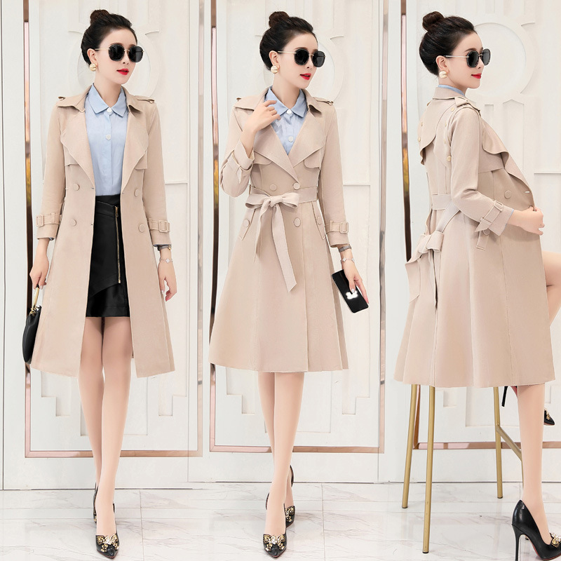 Trench coat Spring All-match Fashion Women's Long-sleeved Korean Slim Trench coats New Ladies Straight Windbreaker Women Z630, Khaki
Trench coat Spring All-match Fashion Women's Long-sleeved Korean Slim Trench coats New Ladies Straight Windbreaker Women Z630, Khaki