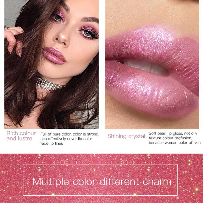 Diamond Lip Gloss Nude Matte Glossy Lipstick Sexy Red Shimmer Women Cosmetic Gift Makeup Long Lasting1