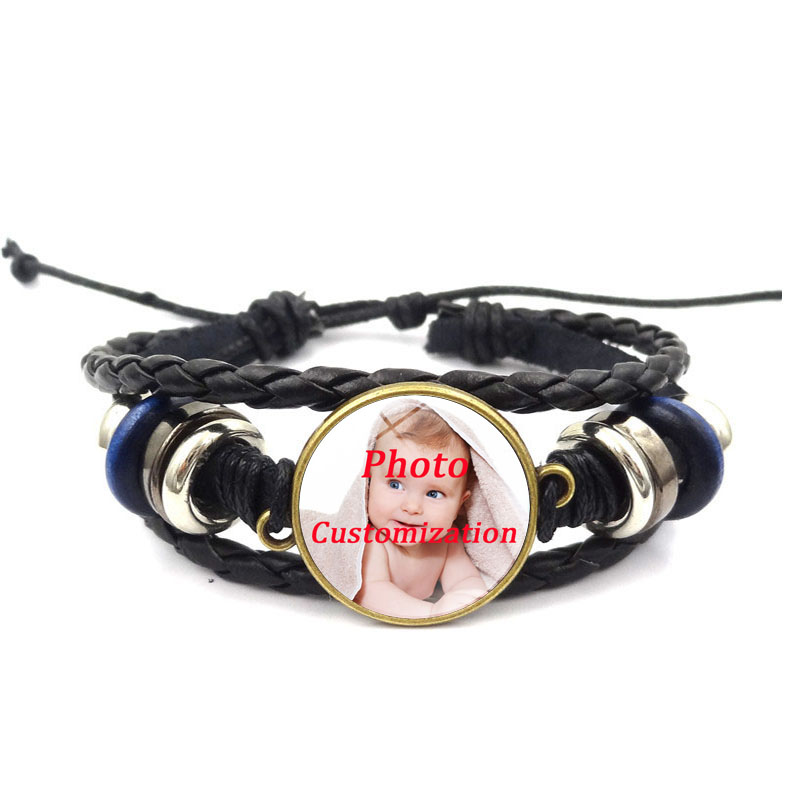 Custom Black Braided Leather Bracelet Charm Photo of Your Baby Child Mom Dad Grandparent Gift for Family Jewelry
Custom Black Braided Leather Bracelet Charm Photo of Your Baby Child Mom Dad Grandparent Gift for Family Jewelry