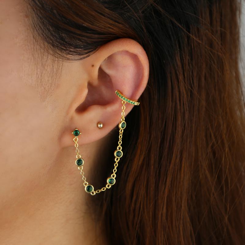 1 piece Famous Jewelry cz tassle chain cuff stud Earrings For Women European statement ear Jewelry 2020
1 piece Famous Jewelry cz tassle chain cuff stud Earrings For Women European statement ear Jewelry 2020