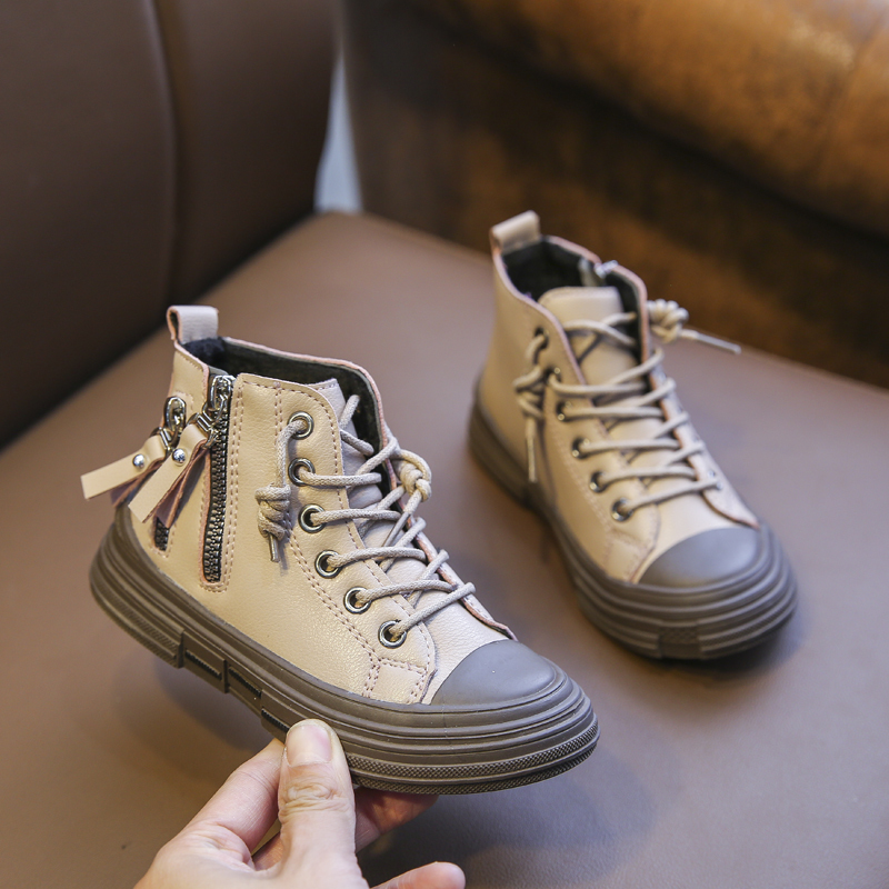 Boots 2021 Fashion Kid Leather Cotton Warm Winter Boy Girl Sneakers Children Shoes Snow For Zapatillas Baby Footwear