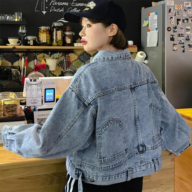 2020 Autumn Cropped Denim Jacket Streetwear Short Jackets Batwing Sleeve Jeans Jacket Women Loose Chaqueta Mujer Veste Femme, Blue
2020 Autumn Cropped Denim Jacket Streetwear Short Jackets Batwing Sleeve Jeans Jacket Women Loose Chaqueta Mujer Veste Femme, Blue