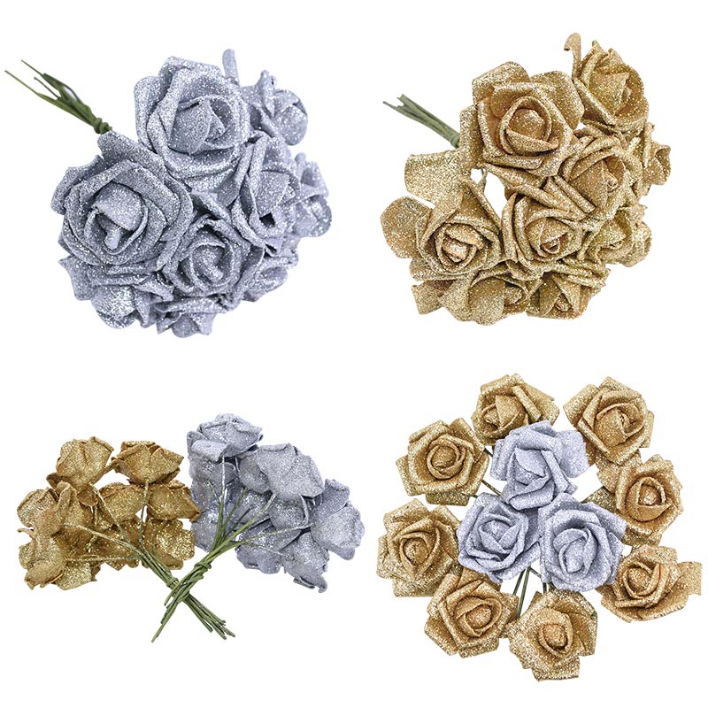5-20pcs 6cm Glitter Artificial Flower Foam Rose Flower Bridal Bouquet DIY Wreath Craft Wedding Party Home Decoration, Gold flower
5-20pcs 6cm Glitter Artificial Flower Foam Rose Flower Bridal Bouquet DIY Wreath Craft Wedding Party Home Decoration, Gold flower