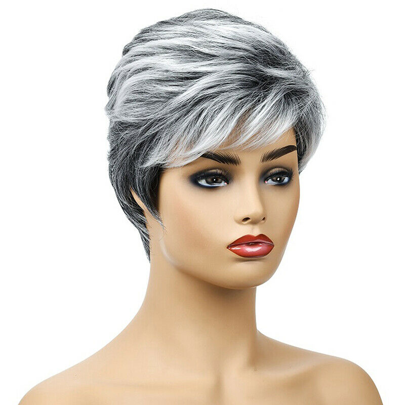 Women Natural Short Resistant Synthetic Hair Full Wig With Bangs Cosplay Party