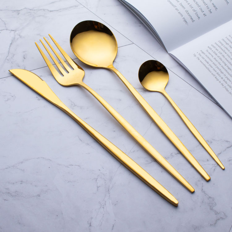 410 Stainless steel cutlery Dinnerware Cheap 4Pcs Black Gold Flatware Set Stainless Steel Cutlery Set Knife Fork Set Tableware Cutleries
410 Stainless steel cutlery Dinnerware Cheap 4Pcs Black Gold Flatware Set Stainless Steel Cutlery Set Knife Fork Set Tableware Cutleries