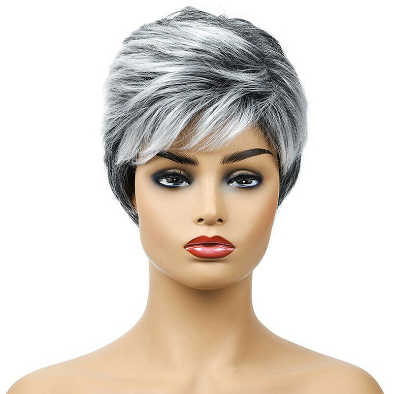 Women Natural Short Resistant Synthetic Hair Full Wig With Bangs Cosplay Party