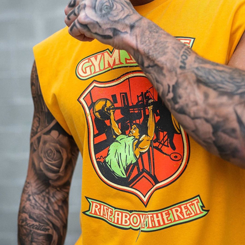 2020 Men Gym Sleeveless Tank Top Vest Fitness Bodybuilding Workout Stringer Male Summer Cotton Casual Singlet Tank Tops Clothing MX200815