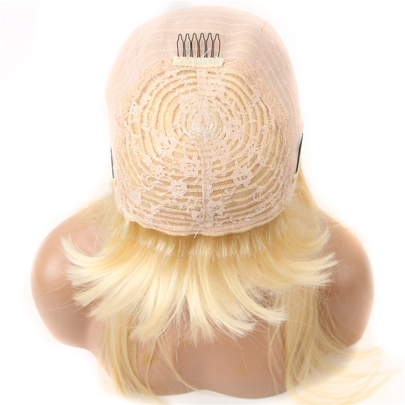 Peruvian 100% Virgin Human Hair Capless Wigs Blonde Color Qi Liu Hai Straight Mechanism Headgear 10-30inch 613# Hair Wigs