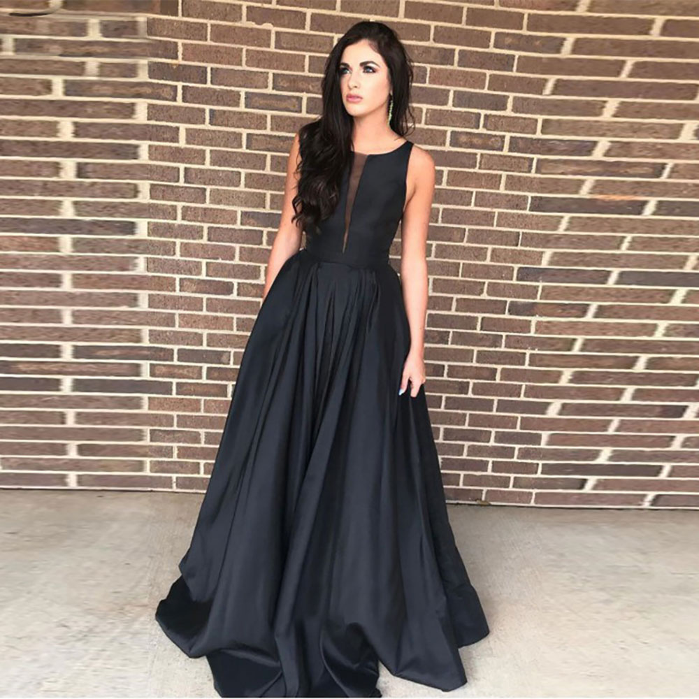 A Line Luxury Evening Dresses Simple Vestito Da Festa Sleeveless Prom Gown Custom Made Robe De Soiree Sukienka na