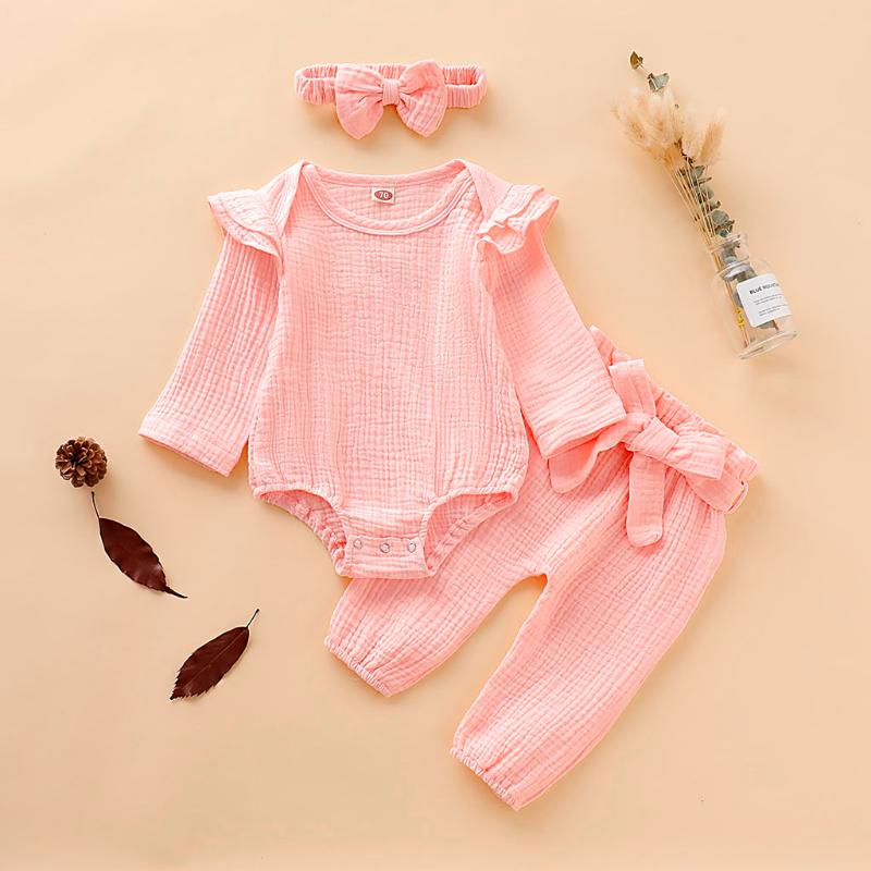2020 Newborn Infant Baby Girls 3pcs Sets Long Sleeve Solid Romper Bodysuit Floral Bow Pants Bow Headband Outfits Clothing, Pink
2020 Newborn Infant Baby Girls 3pcs Sets Long Sleeve Solid Romper Bodysuit Floral Bow Pants Bow Headband Outfits Clothing, Pink
