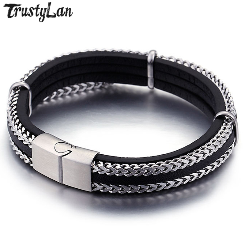 TrustyLan New Genuine Leather Mens Wrap Bracelet Stainless Steel Jewellery Best Friend Bracelets & Bangles 2020 Armbanden
TrustyLan New Genuine Leather Mens Wrap Bracelet Stainless Steel Jewellery Best Friend Bracelets & Bangles 2020 Armbanden