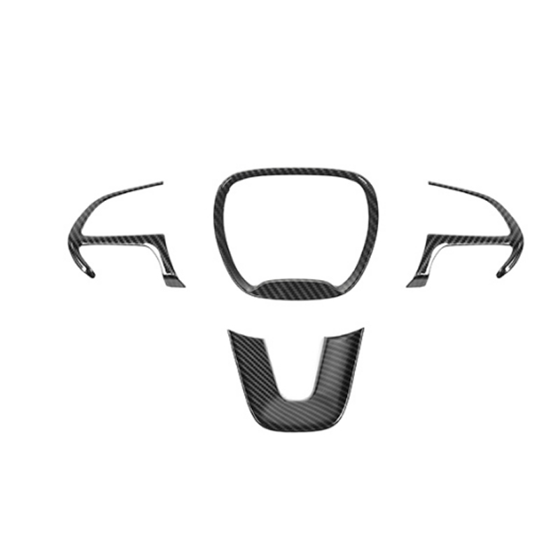 Carbon Fiber ABS Car Steering Wheel Trim Emblem Kit Sticker Decoration Cover for Dodge Charger 2015+ Interior Accessories