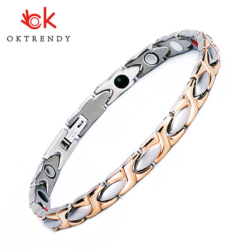 Oktrendy magnetic titanium bracelet rose gold ladies bracelets health wristband with quantum energy
Oktrendy magnetic titanium bracelet rose gold ladies bracelets health wristband with quantum energy