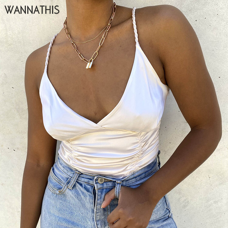 WannaThis Deep V-Neck Spaghetti Strap Back Cross Tops Women Sleeveless Ruched Crop Top Sexy Lady Summer Solid Color Cropped Top, White
WannaThis Deep V-Neck Spaghetti Strap Back Cross Tops Women Sleeveless Ruched Crop Top Sexy Lady Summer Solid Color Cropped Top, White