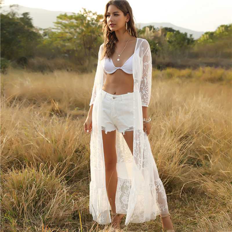 2020 European and American seaside beach vacation swimsuit bikini smock white sunscreen lace openwork cardigan smock
2020 European and American seaside beach vacation swimsuit bikini smock white sunscreen lace openwork cardigan smock