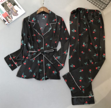 Womens Silk Satin Pajamas Pyjamas Set Long Sleeve Sleepwear Pijama Pajamas Suit Female Sleep Two Piece Set Loungewear Plus Size