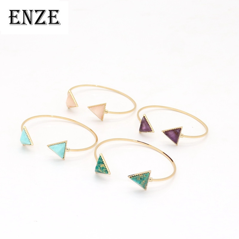 ENZE fashion new metal bracelet green colored open triangle for women and girls accessories exquisite jewelry wholesale
ENZE fashion new metal bracelet green colored open triangle for women and girls accessories exquisite jewelry wholesale