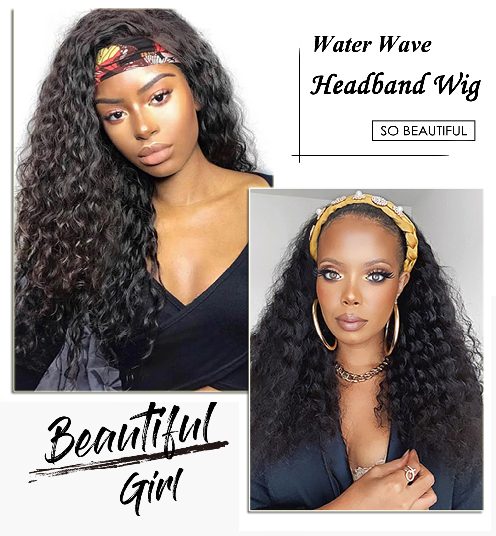 28 30inch Human Hair Wigs With Headbands No Glue Easy to Install Body Yaki Straight Water Headband Wig Loose Deep None Lace Wigs