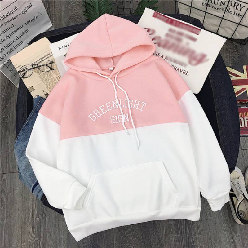 Hoodies Women Hooded 2020 Spring Thicker Plus Velvet Letter Printed Patchwork Leisure Sweatshirts Womens Korean Style Pullovers T200904