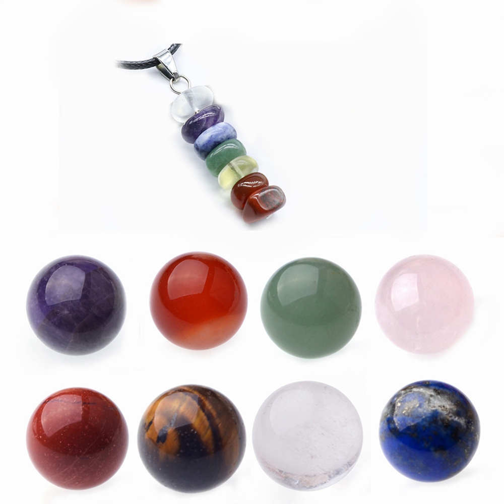 7 Chakra Stone Bracelet Gift Box Friends 7 Chakra Stone Spheres Collection Women Men Healing Yoga Quartz Crystal Pendant Necklace