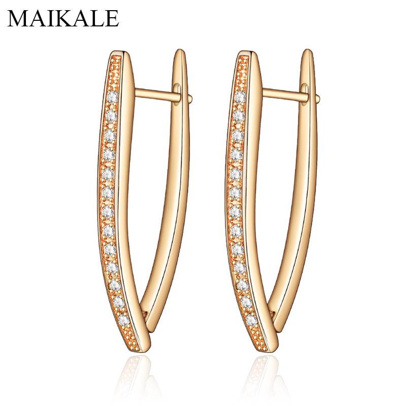 MAIKALE New Fashion V shape Cubic Zirconia Earrings Gold Silver Color Charm Stud Earrings for Women Korean Party Jewelry Gifts
MAIKALE New Fashion V shape Cubic Zirconia Earrings Gold Silver Color Charm Stud Earrings for Women Korean Party Jewelry Gifts