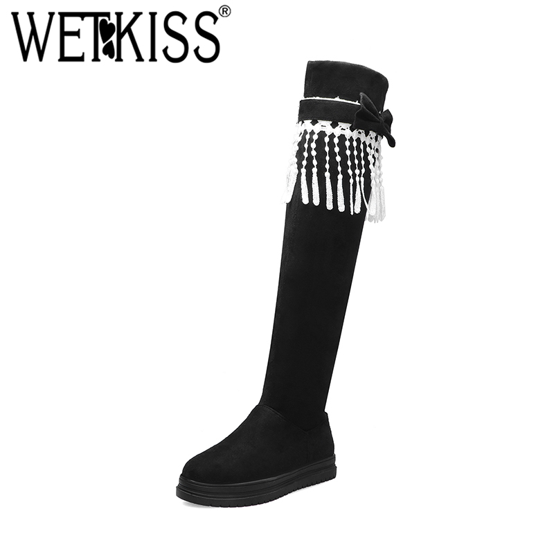 WETKISS Black Butterfly Knot Over The Knee Boots Thick Platform Fringe Women Shoes Keep Warm Winter Shoes Non Slip Long Boots
WETKISS Black Butterfly Knot Over The Knee Boots Thick Platform Fringe Women Shoes Keep Warm Winter Shoes Non Slip Long Boots