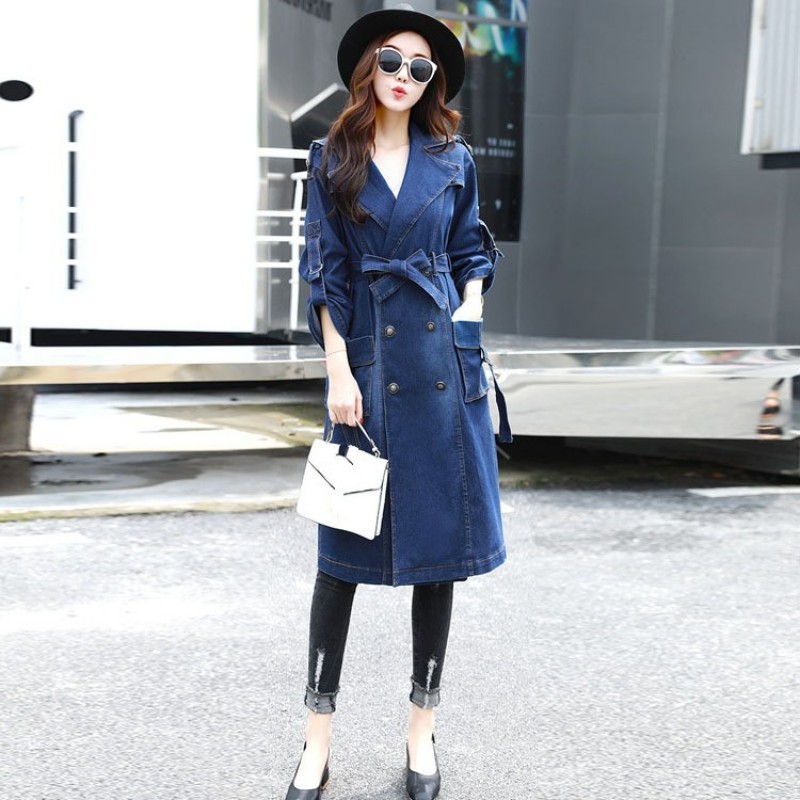 British Style Womens Trench New Fashion Slim Fit Belt Coat Female Casual Double Breasted Pocket Long Denim Windbreaker
British Style Womens Trench New Fashion Slim Fit Belt Coat Female Casual Double Breasted Pocket Long Denim Windbreaker