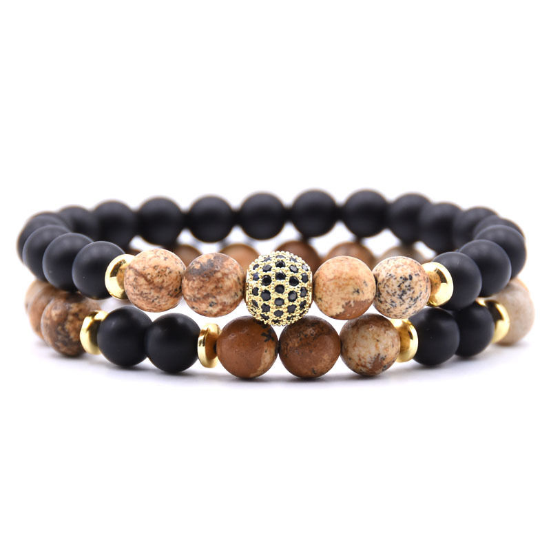 Micro-inlaid Zircon Couple Bracelet Sets Charm Stone Beads Men Bracelets Women 8mm Natural Stone Beaded Bracelet Fashion Jewelry
Micro-inlaid Zircon Couple Bracelet Sets Charm Stone Beads Men Bracelets Women 8mm Natural Stone Beaded Bracelet Fashion Jewelry