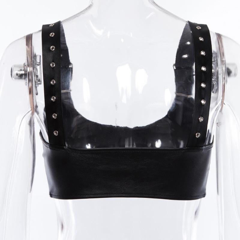 Womens Buckle Strappy Crop Tops Sleeveless Bodycon Bra Vest Clubwear Comfortable Black Polyester Casual Sleeveless Vest, As pic
Womens Buckle Strappy Crop Tops Sleeveless Bodycon Bra Vest Clubwear Comfortable Black Polyester Casual Sleeveless Vest, As pic