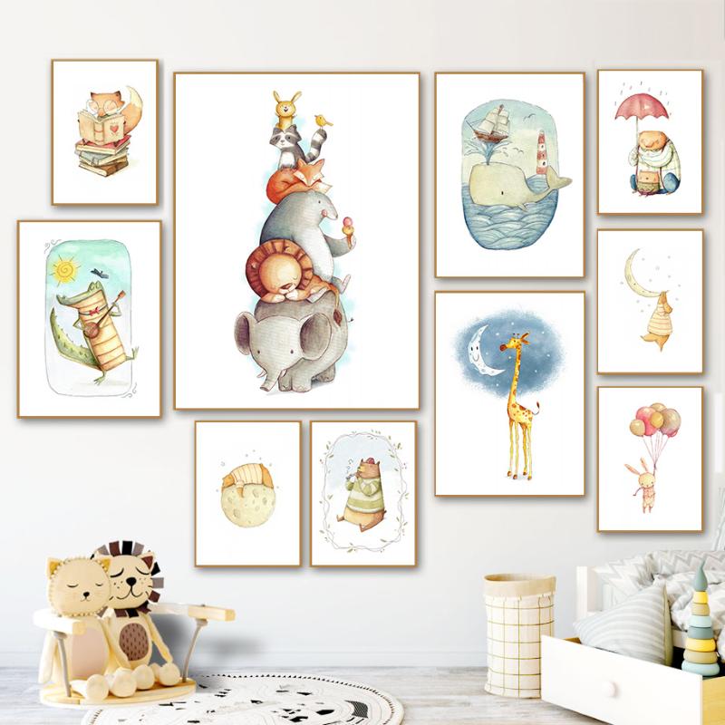 Bear Giraffe Cartoon Animal Wall Art Canvas Painting Nordic Poster And Prints Wall Picture Baby Kids Room Home Decor
Bear Giraffe Cartoon Animal Wall Art Canvas Painting Nordic Poster And Prints Wall Picture Baby Kids Room Home Decor